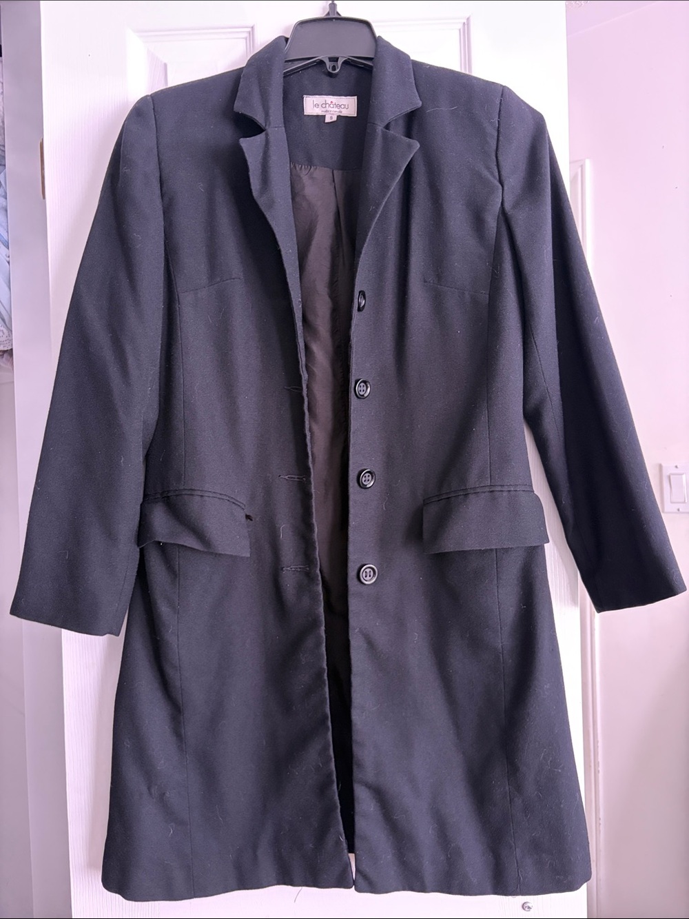 le chateau Black Single-Breasted Long Coat